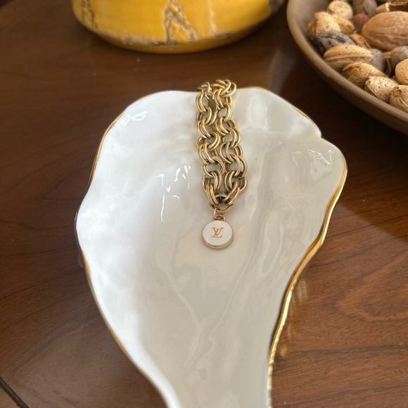 Authentic Louis Vuitton Double Sided White/Gold Charm ADDED TO Bracelet … - Picture 2 of 3